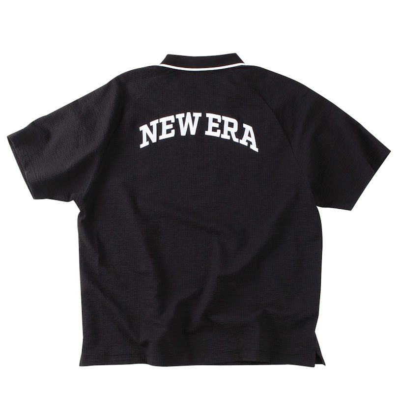 大きいサイズ メンズ NEW ERA®GOLF (ニューエラ®ゴルフ) スキッパーシアサッカー半袖ポロシャツ バックスタイル