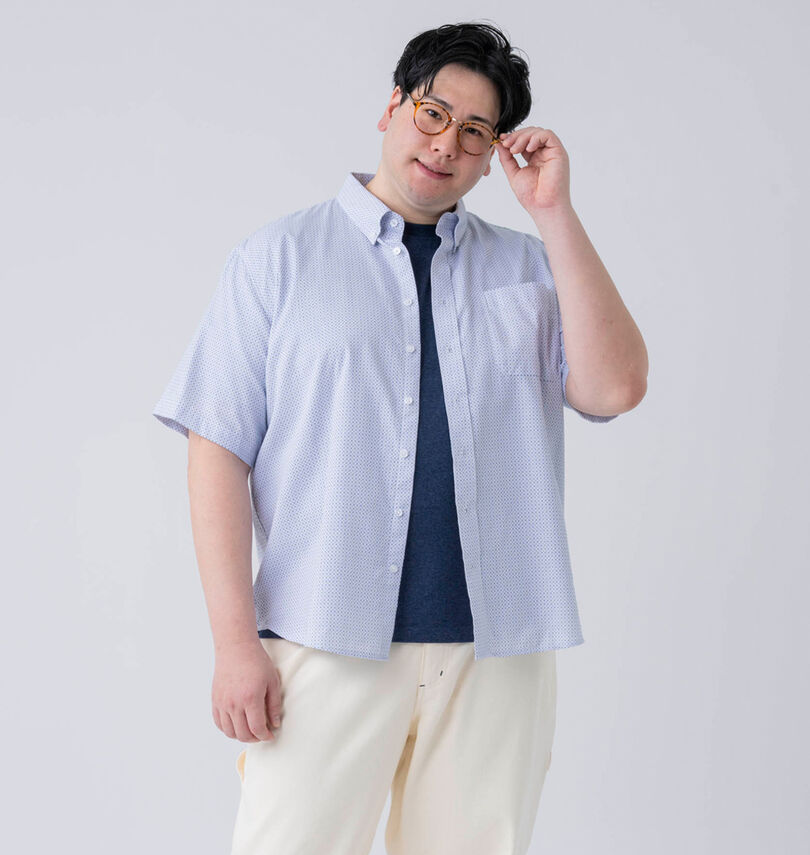 大きいサイズ メンズ Mc.S.P (エムシーエスピー) 刺し子チェックB.D半袖シャツ
                        