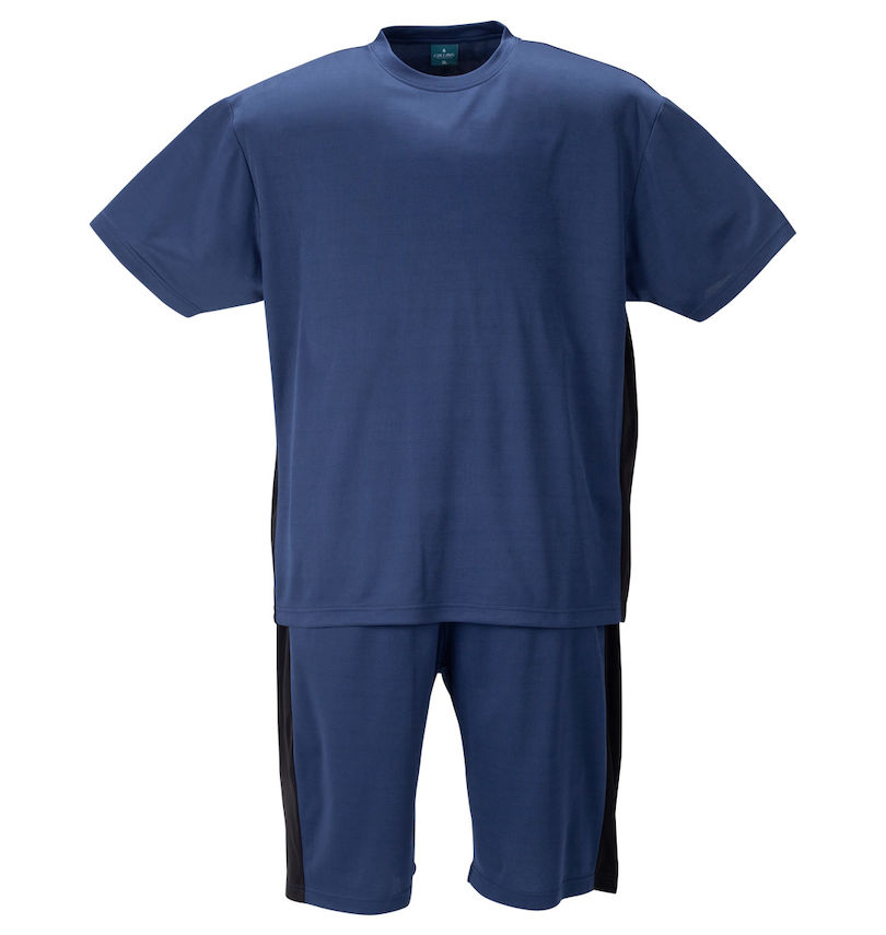 大きいサイズ メンズ COLLINS (コリンズ) ハニカムメッシュ脇切替半袖Tシャツハーフパンツセット 