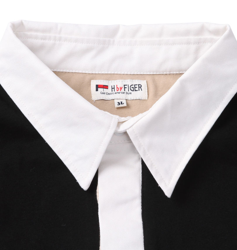 大きいサイズ メンズ H by FIGER (エイチバイフィガー) 切替半袖ラガーシャツ 