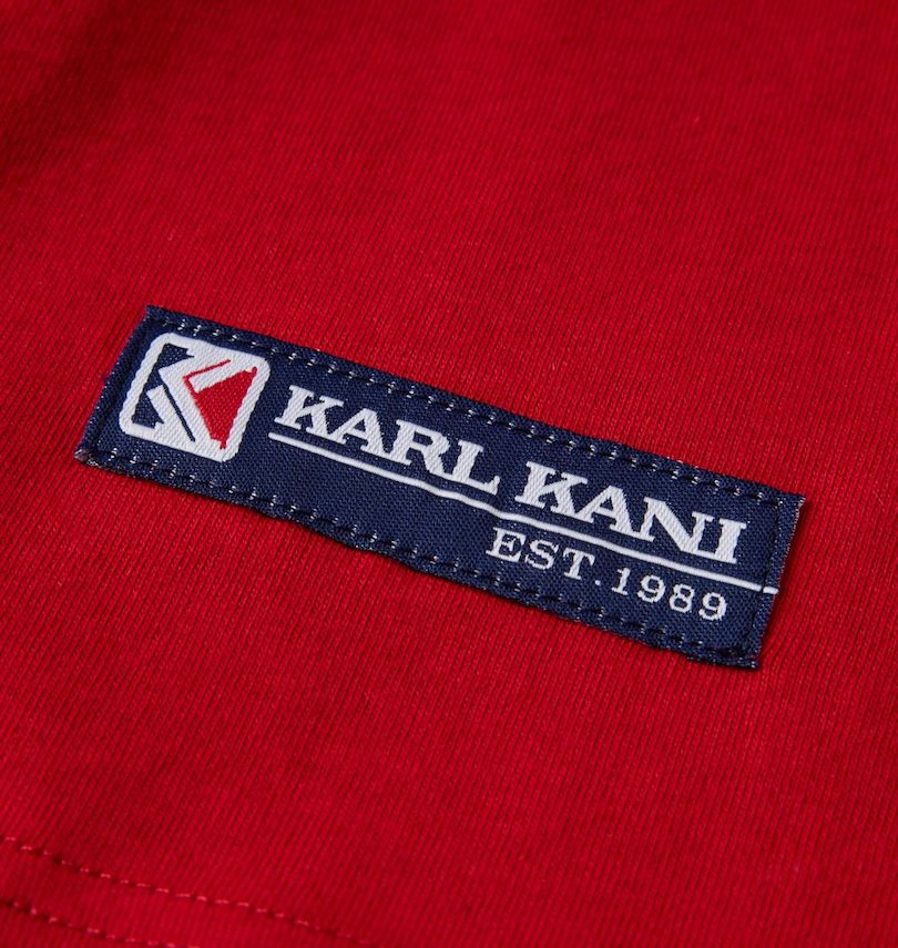 大きいサイズ メンズ KARL KANI (カール カナイ) 天竺長袖Tシャツ 裾のロゴネーム