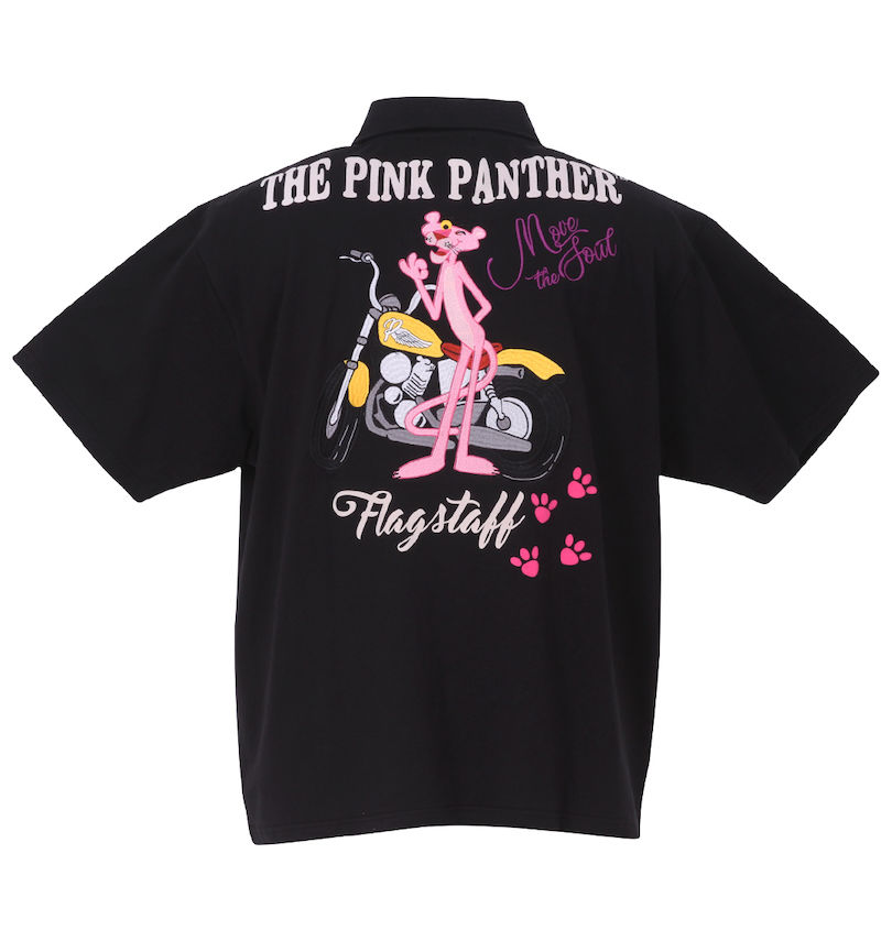 大きいサイズ メンズ PINK PANTHER×FLAGSTAFF (フラッグスタッフ) ピンクパンサー半袖ポロシャツ
                        バックスタイル