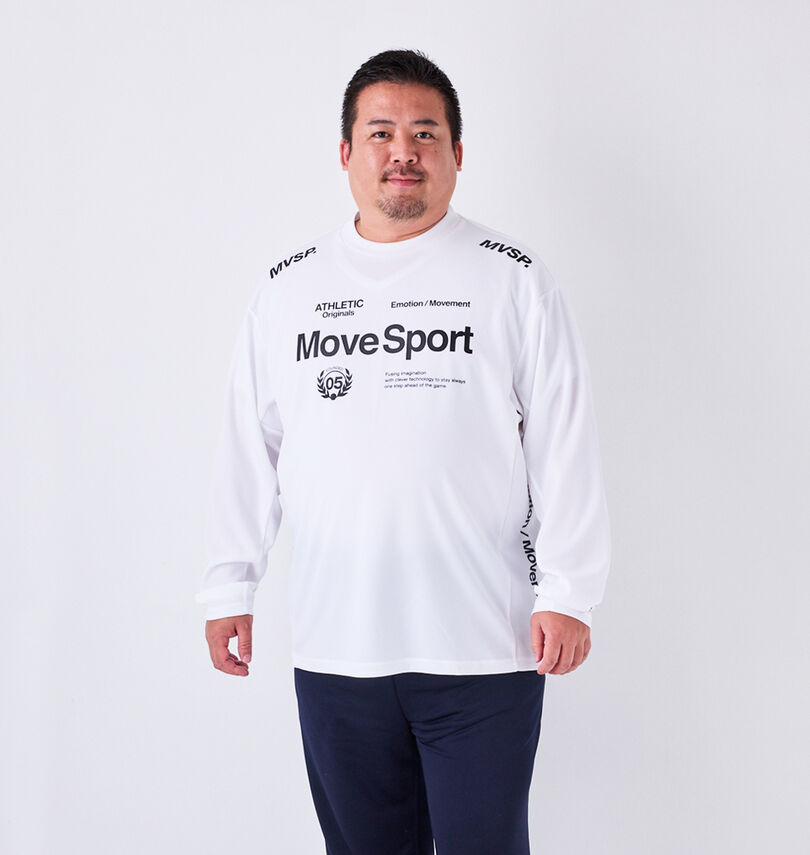 大きいサイズ メンズ MOVESPORT (ムーブスポーツ) ドライメッシュオーセンティックロゴ長袖Tシャツ
身長:176.5cm/バスト:118cm/着用サイズ:3L