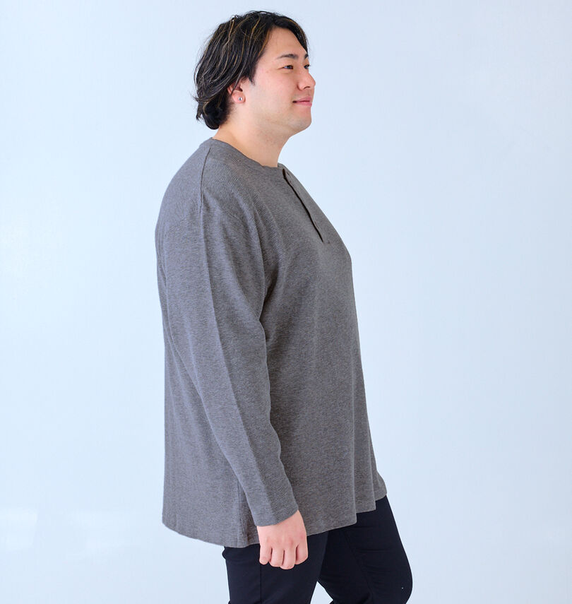 大きいサイズ メンズ Mc.S.P (エムシーエスピー) オーガニックワッフルヘンリーネック長袖Tシャツ
                        