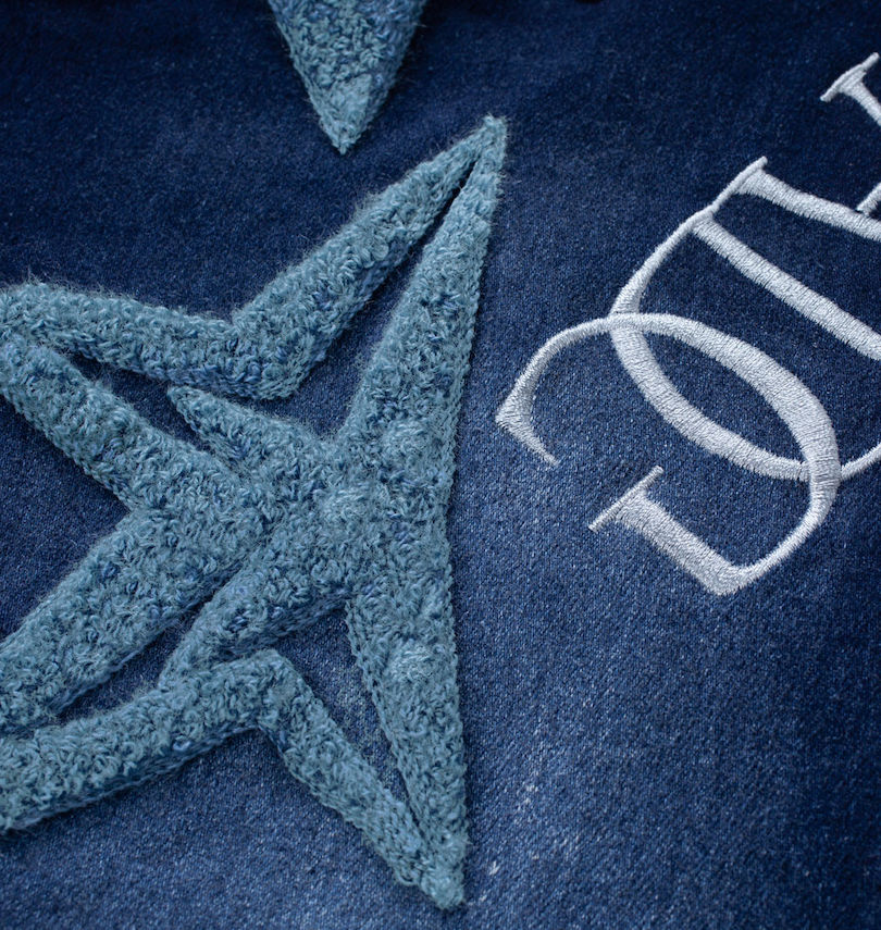 大きいサイズ メンズ GLADIATE (グラディエイト) 刺繍ストレッチデニム長袖シャツ
                        刺繍