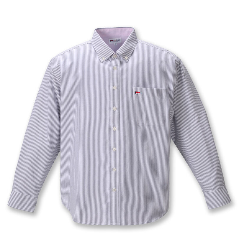 大きいサイズ メンズ H by FIGER (エイチバイフィガー) オックスストライプB.D長袖シャツ
                        