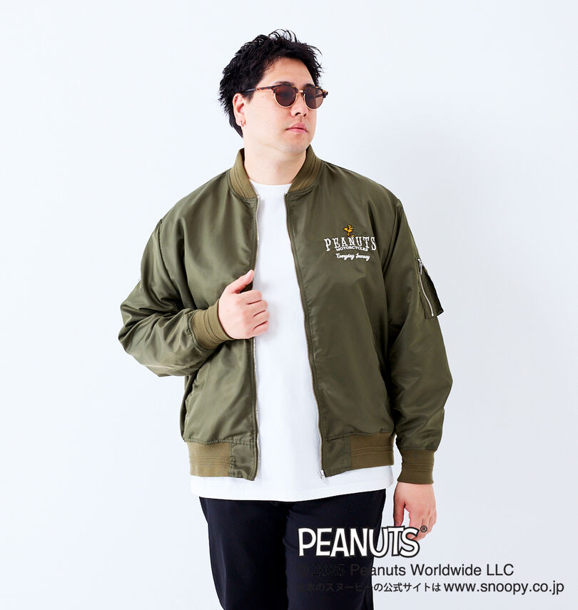 大きいサイズ メンズ FLAGSTAFF×PEANUTS (フラッグスタッフ) スヌーピーコラボMA-1ジャケット
                        