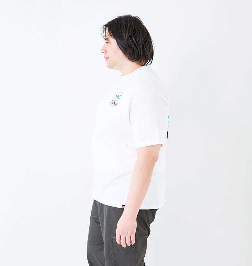 大きいサイズ メンズ b-one-soul (ビーワンソウル) DUCK DUDEフラワークレヨン半袖Tシャツ
                        