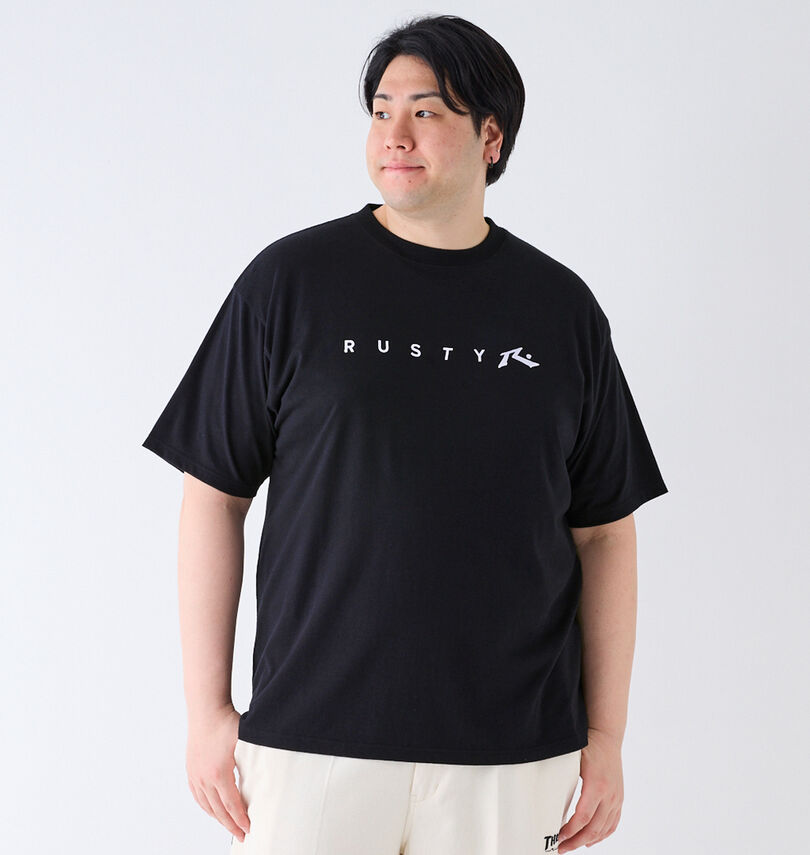 大きいサイズ メンズ RUSTY (ラスティ) ツアーT風グラフィック半袖Tシャツ