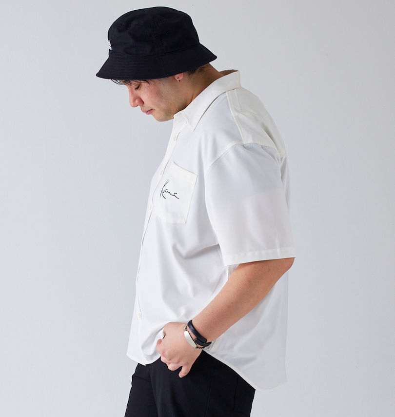 大きいサイズ メンズ KARL KANI (カール カナイ) ツイル半袖シャツ
                        