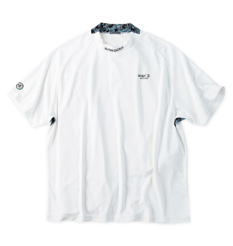 大きいサイズ メンズ SY32 by SWEET YEARS (エスワイサーティトゥバイスィートイヤーズゴルフ) グラフィックポイント半袖モックネックシャツ
                        