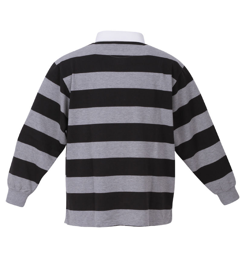 大きいサイズ メンズ POLO BCS (ポロビーシーエス) 均等ボーダー長袖ラガーシャツ
バックスタイル