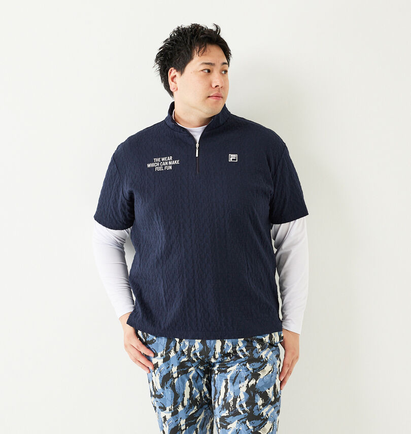 大きいサイズ メンズ FILA GOLF (フィラゴルフ) 3Dジャガード半袖シャツインナーセット
身長:182cm/バスト:123cm/着用サイズ:3L