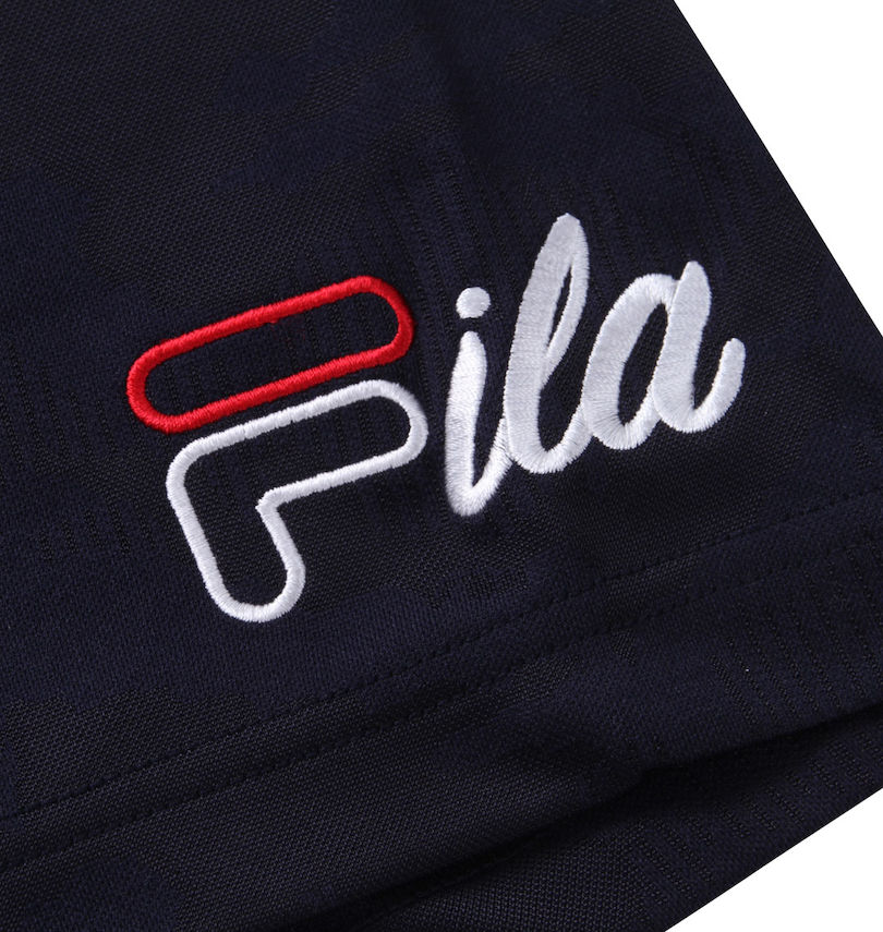 大きいサイズ メンズ FILA GOLF (フィラゴルフ) ジャガードハーフジップ半袖シャツ 左袖刺繍