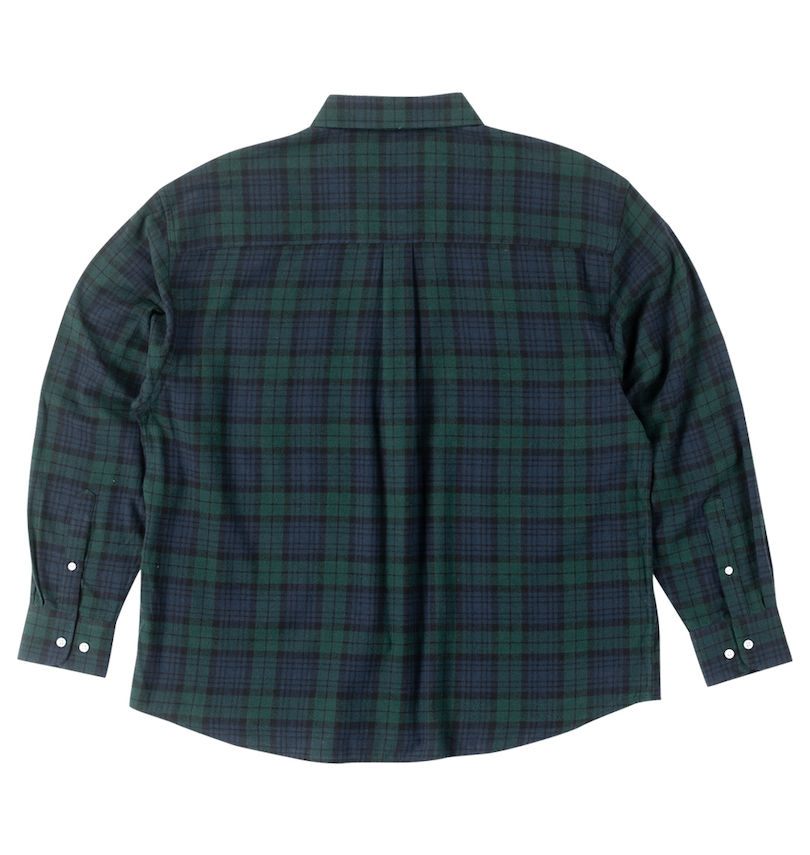 大きいサイズ メンズ H by FIGER (エイチバイフィガー) 両面起毛ネルチェック長袖B.Dシャツ
                        バックスタイル