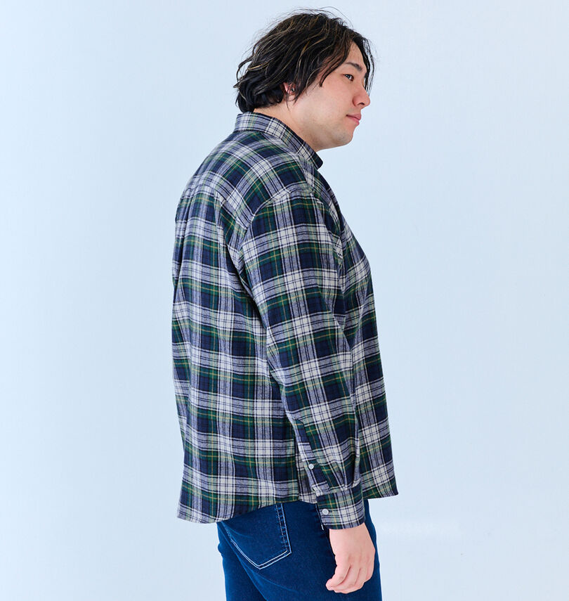 大きいサイズ メンズ POLO BCS (ポロビーシーエス) ネルチェック長袖B.Dシャツ
                        