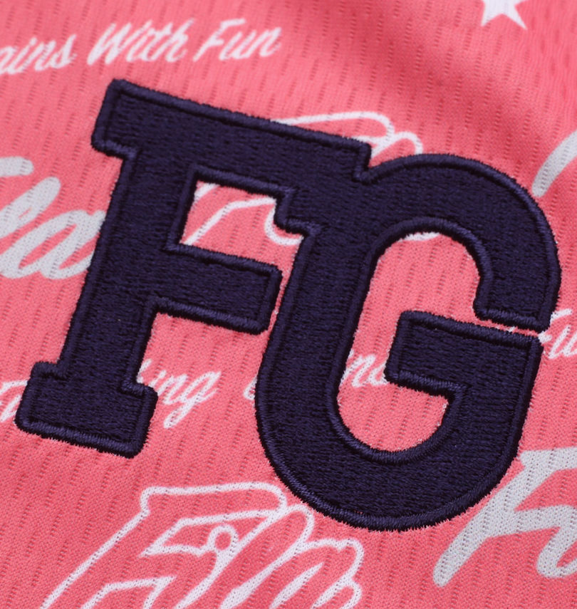 大きいサイズ メンズ FILA GOLF (フィラゴルフ) ロゴグラフィックプリントホリゾンタルカラー半袖シャツ フロントの刺繍