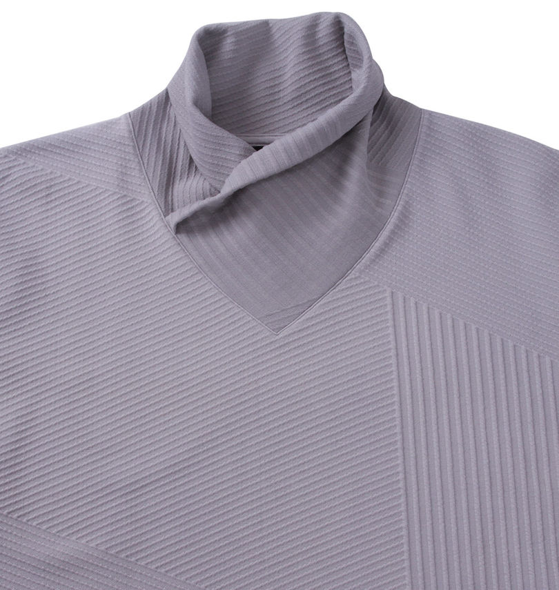 大きいサイズ メンズ TETE HOMME (テットオム) バイアスパネル柄ボリュームネック長袖Tシャツ 