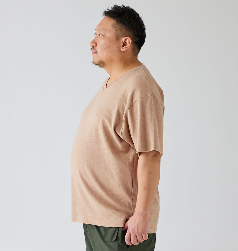 大きいサイズ メンズ Mc.S.P (エムシーエスピー) オーガニックコットンミジンボーダーVネック半袖Tシャツ
                        