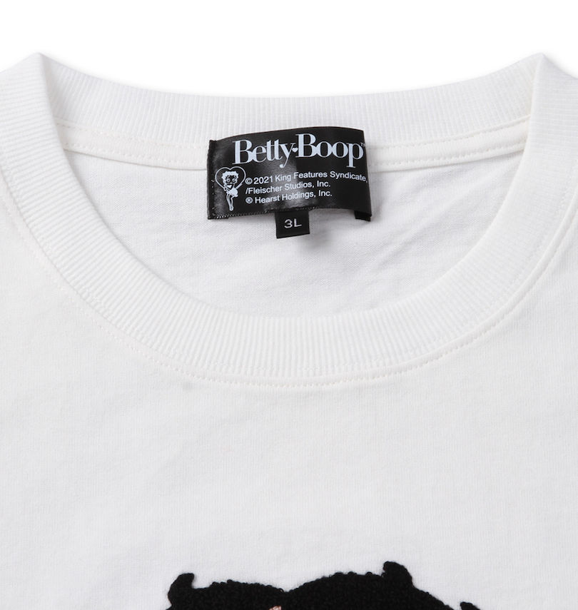 大きいサイズ メンズ BETTY BOOP (ベティ ブープ) サガラ刺繍半袖Tシャツ 