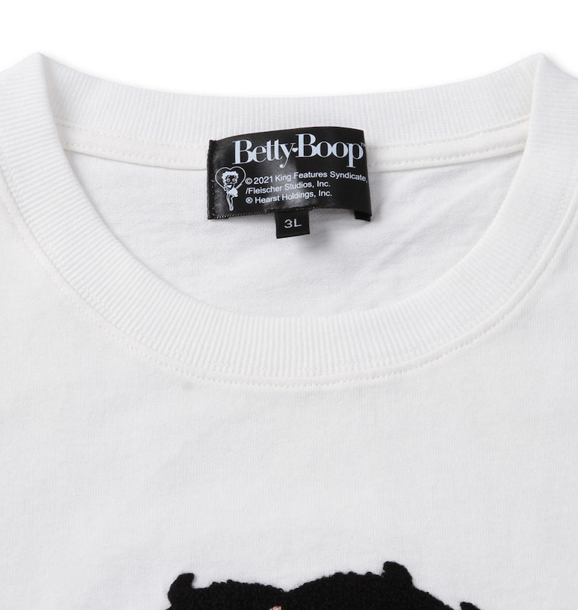 大きいサイズ メンズ BETTY BOOP (ベティ ブープ) サガラ刺繍半袖Tシャツ
                        