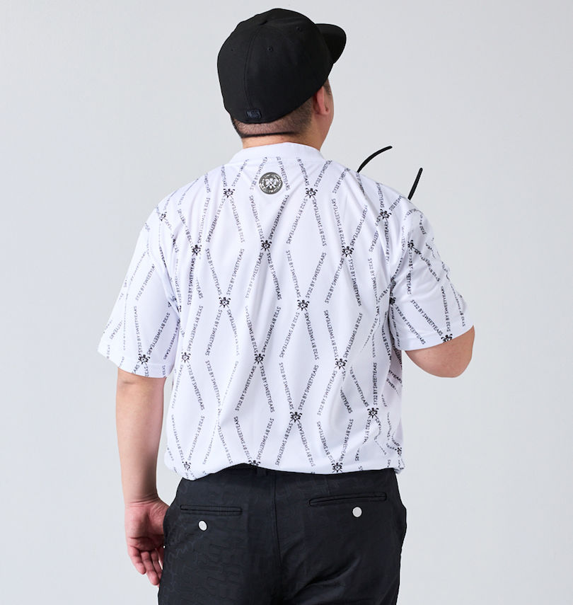 大きいサイズ メンズ SY32 by SWEET YEARS (エスワイサーティトゥバイスィートイヤーズゴルフ) メッシュQDライトグラフィックモックネック半袖シャツ
                        