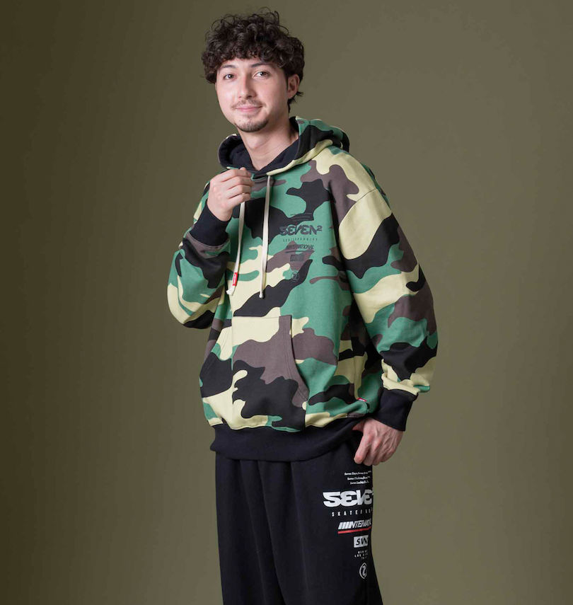 大きいサイズ メンズ SEVEN2 (セブンツー) 裏毛プルパーカー
                        