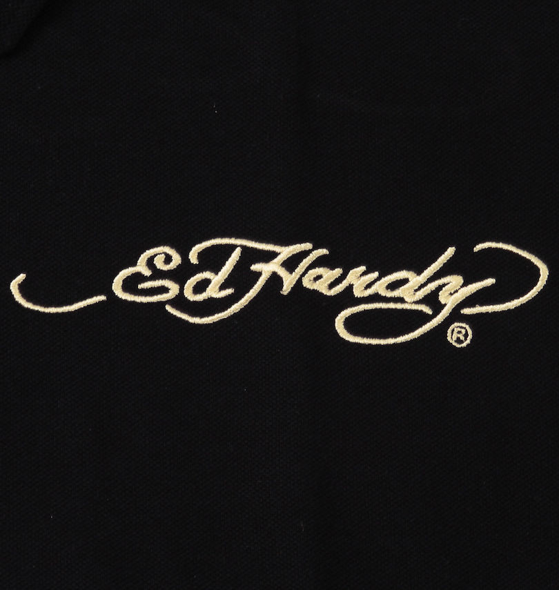 大きいサイズ メンズ Ed Hardy (エドハーディ) プリント&刺繍鹿の子半袖ポロシャツ
                        胸刺繍