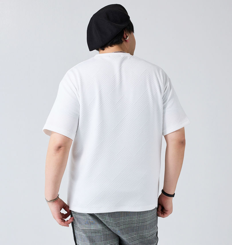 大きいサイズ メンズ in the attic (インジアティック) 刺繍ロゴジャガード半袖Tシャツ
                        