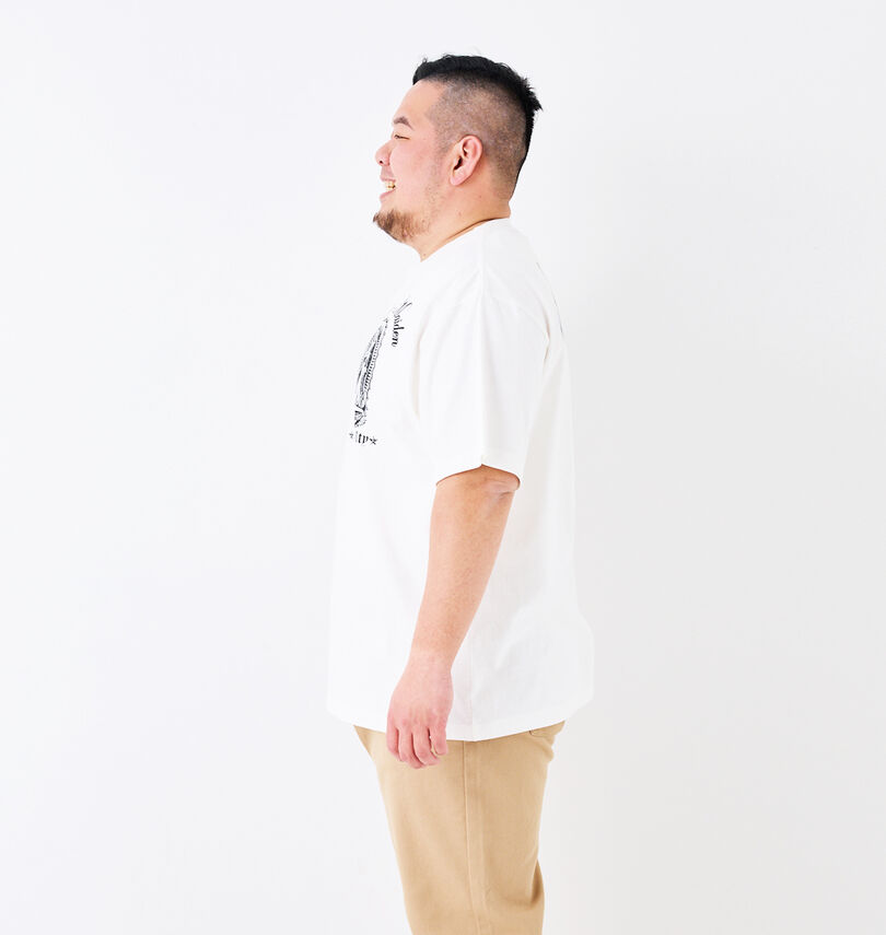 大きいサイズ メンズ SHELTY (シェルティ) 天竺刺繍&プリント半袖Tシャツ