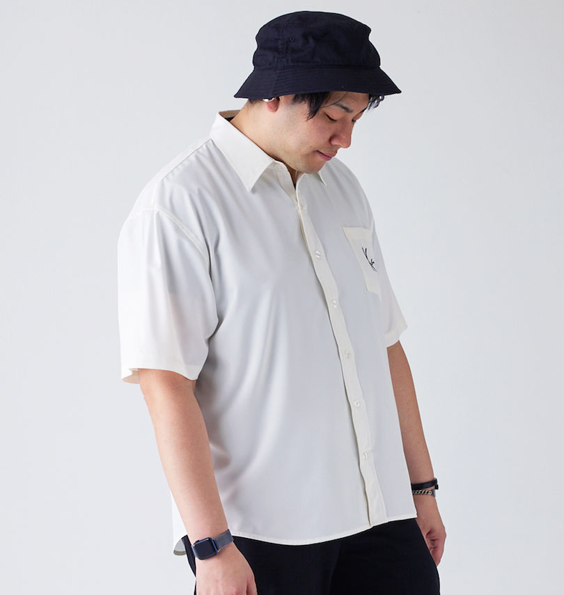 大きいサイズ メンズ KARL KANI (カール カナイ) ツイル半袖シャツ
                        