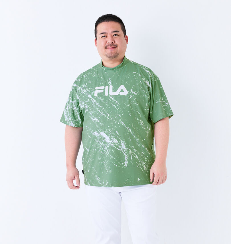 大きいサイズ メンズ FILA GOLF (フィラゴルフ) モックネック柄半袖シャツ
                        身長：176.5cm/バスト：118cm/着用サイズ：3L
