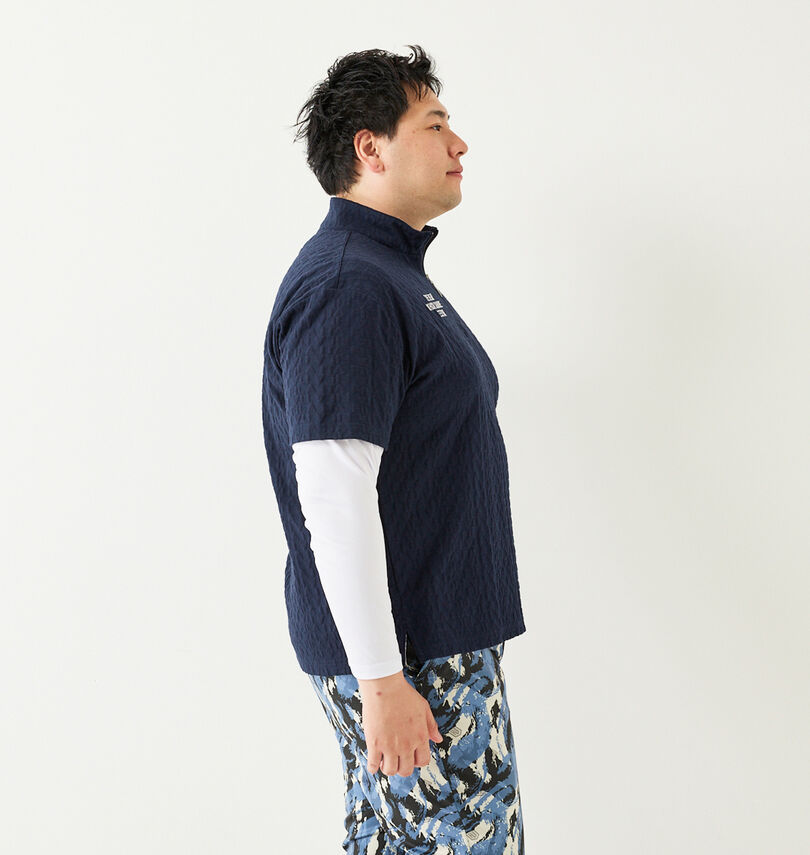 大きいサイズ メンズ FILA GOLF (フィラゴルフ) 3Dジャガード半袖シャツインナーセット