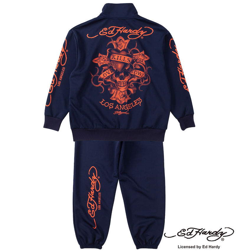 大きいサイズ メンズ Ed Hardy (エドハーディ) プリントジャージセット
                        バックデザイン