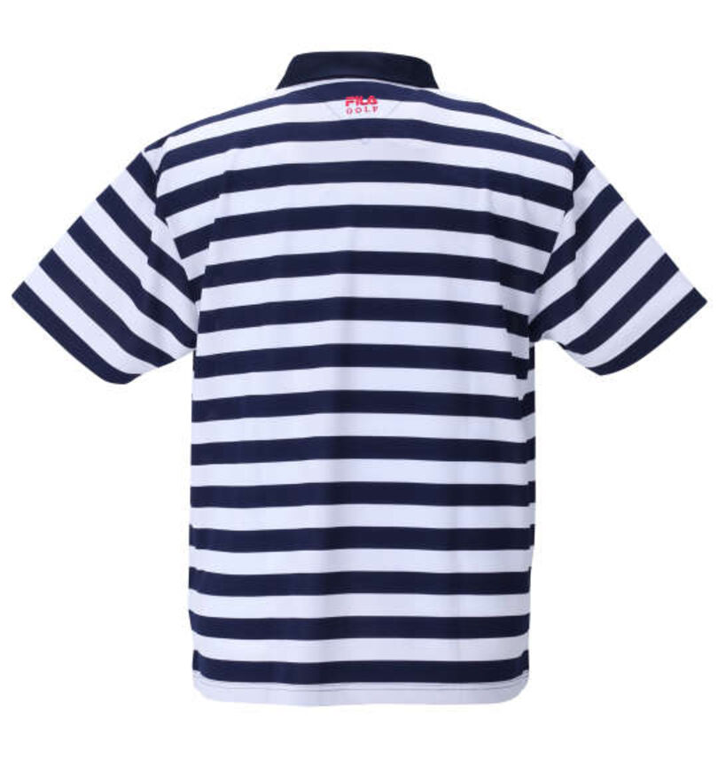 大きいサイズ メンズ FILA GOLF (フィラゴルフ) ボーダーラガー半袖シャツ
                        バックスタイル