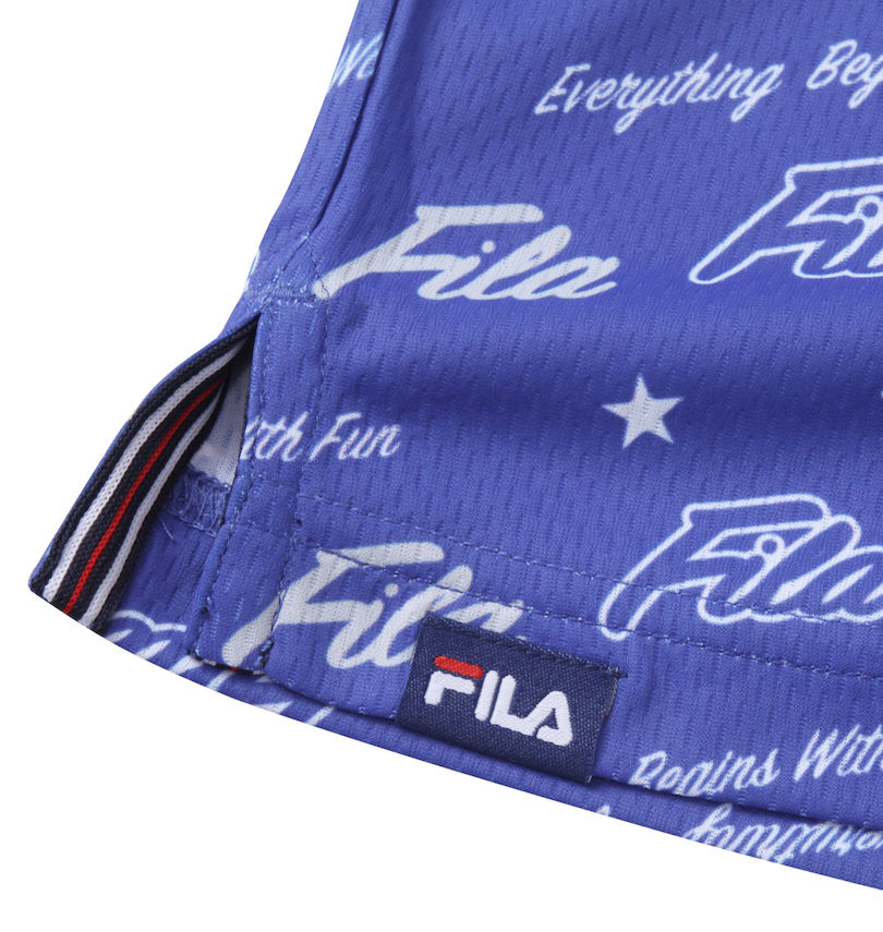 大きいサイズ メンズ FILA GOLF (フィラゴルフ) ロゴグラフィックプリントホリゾンタルカラー半袖シャツ 