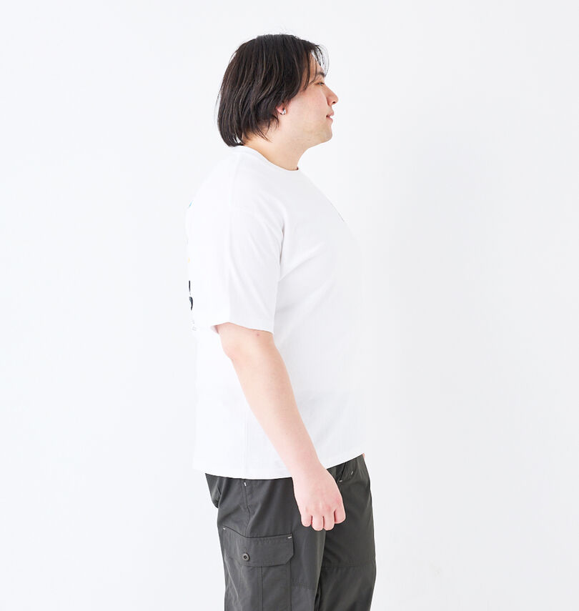 大きいサイズ メンズ b-one-soul (ビーワンソウル) DUCK DUDEフラワークレヨン半袖Tシャツ
                        