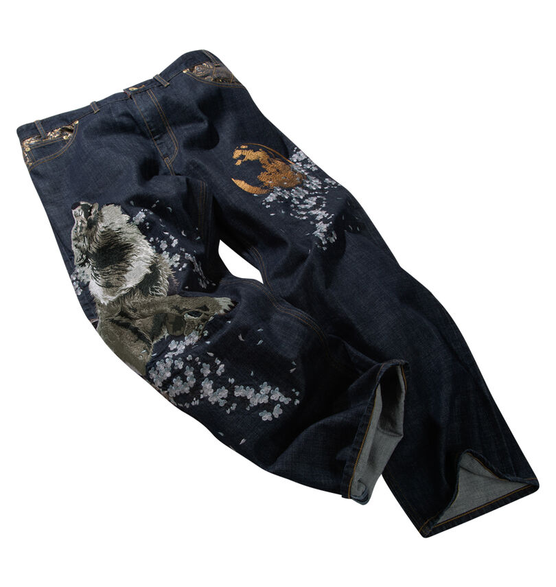 大きいサイズ メンズ 絡繰魂 (カラクリタマシイ) 月光狼デニムパンツ
                        