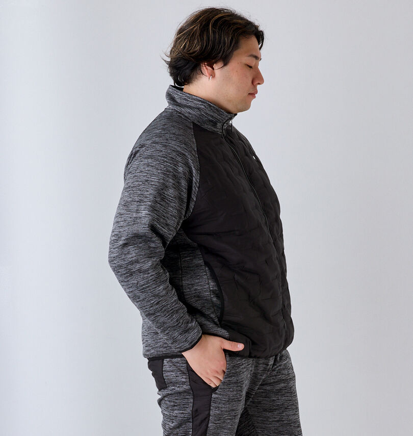 大きいサイズ メンズ Phiten (ファイテン) ボンディングフリース×タフタキルトジャケット