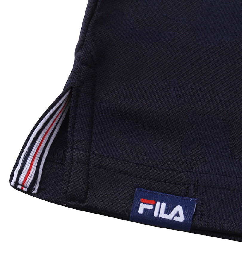 大きいサイズ メンズ FILA GOLF (フィラゴルフ) ジャガードハーフジップ半袖シャツ サイドスリット