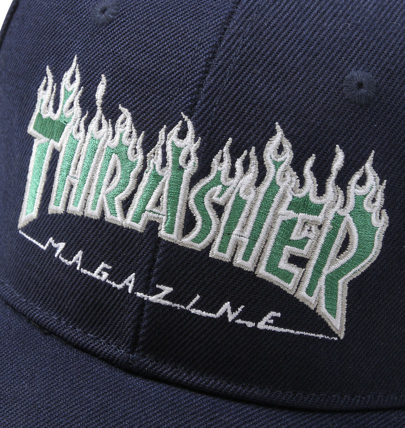 大きいサイズ メンズ THRASHER (スラッシャー) FLAMEロゴ6Pキャップ
フロント刺繍