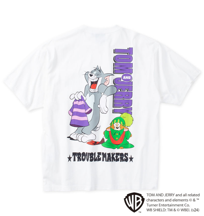 大きいサイズ メンズ TOM and JERRY (トムアンドジェリー) 天竺プリントポケット付半袖Tシャツ
                        バックスタイル