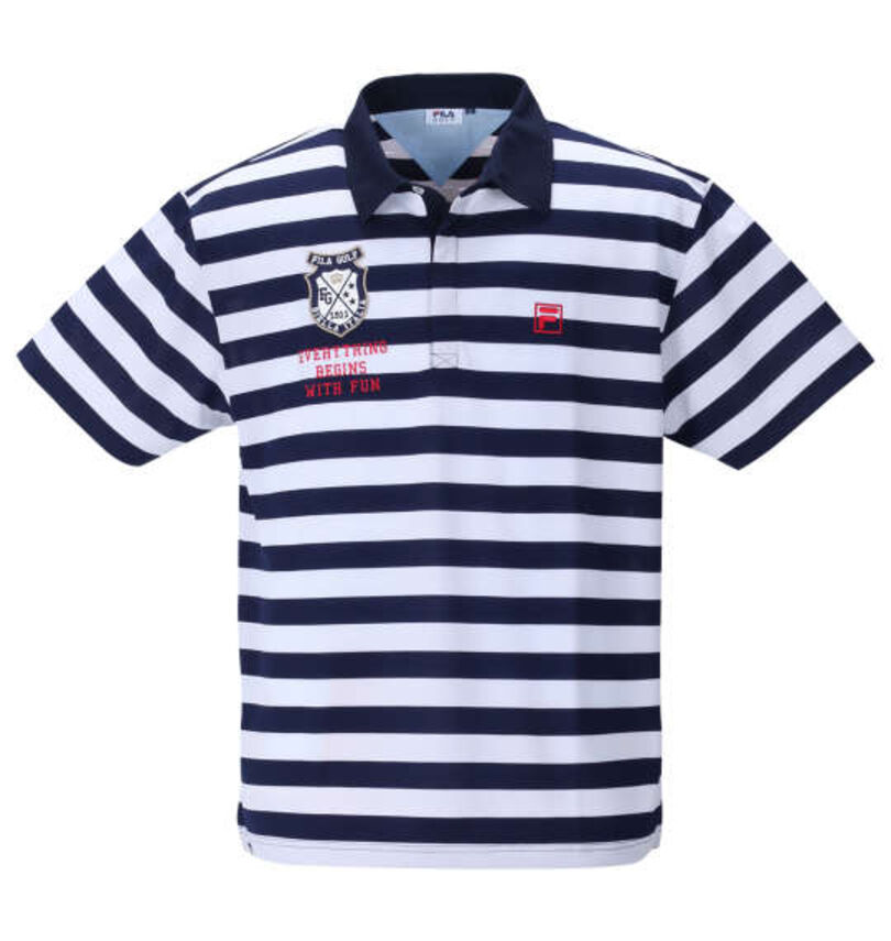 大きいサイズ メンズ FILA GOLF (フィラゴルフ) ボーダーラガー半袖シャツ
                        