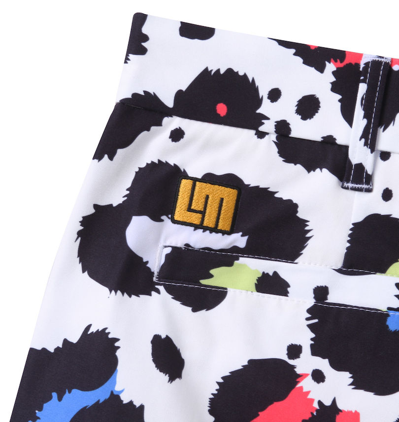 大きいサイズ メンズ LOUDMOUTH (ラウドマウス) ストレッチツイル柄ハーフパンツ
                        バック刺繍