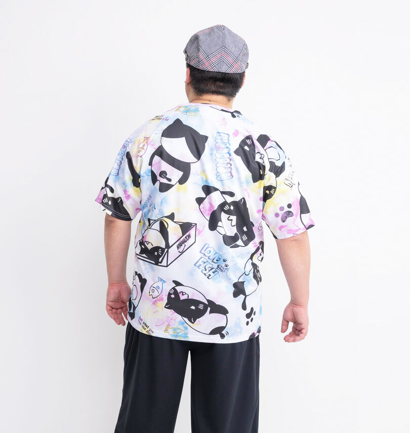 大きいサイズ メンズ NECOBUCHI-SAN (ネコブチサン) DRYハニカムメッシュ昇華総柄半袖Tシャツ