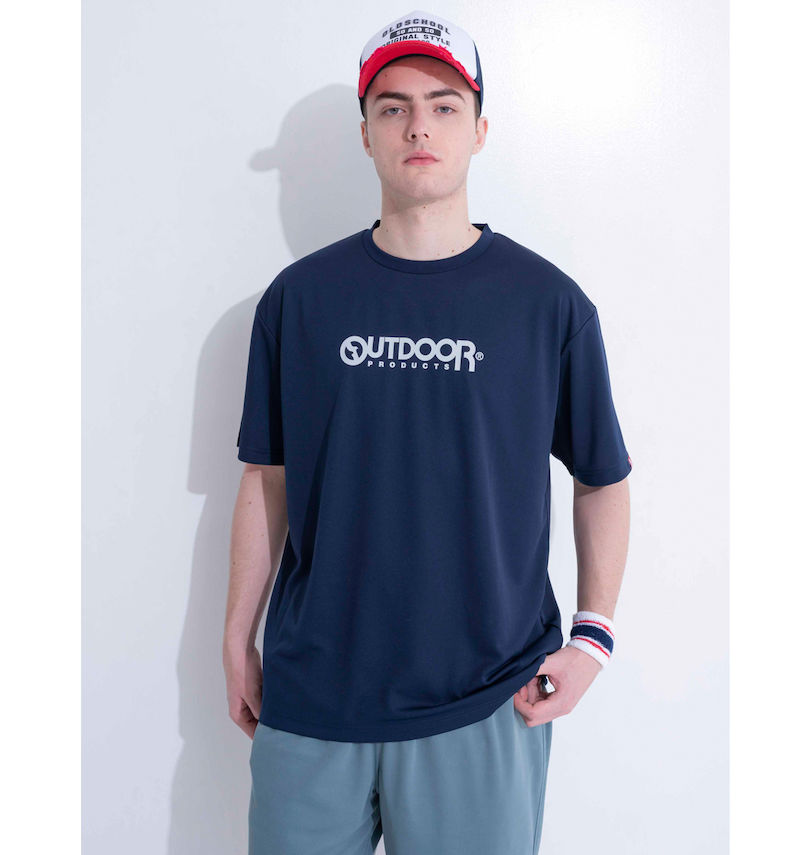 大きいサイズ メンズ OUTDOOR PRODUCTS (アウトドア プロダクツ) DRYメッシュ半袖Tシャツ モデル着用イメージ