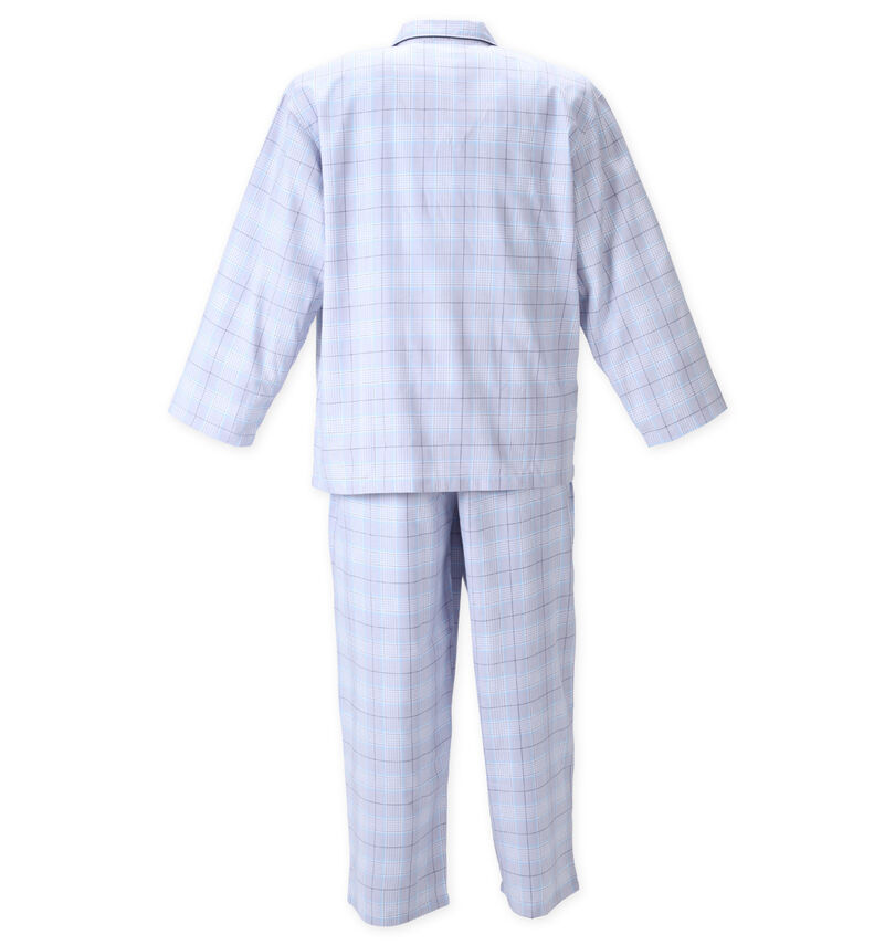 大きいサイズ メンズ marie claire homme (マリクレールオム) ツイルチェック長袖パジャマ
                        バックスタイル