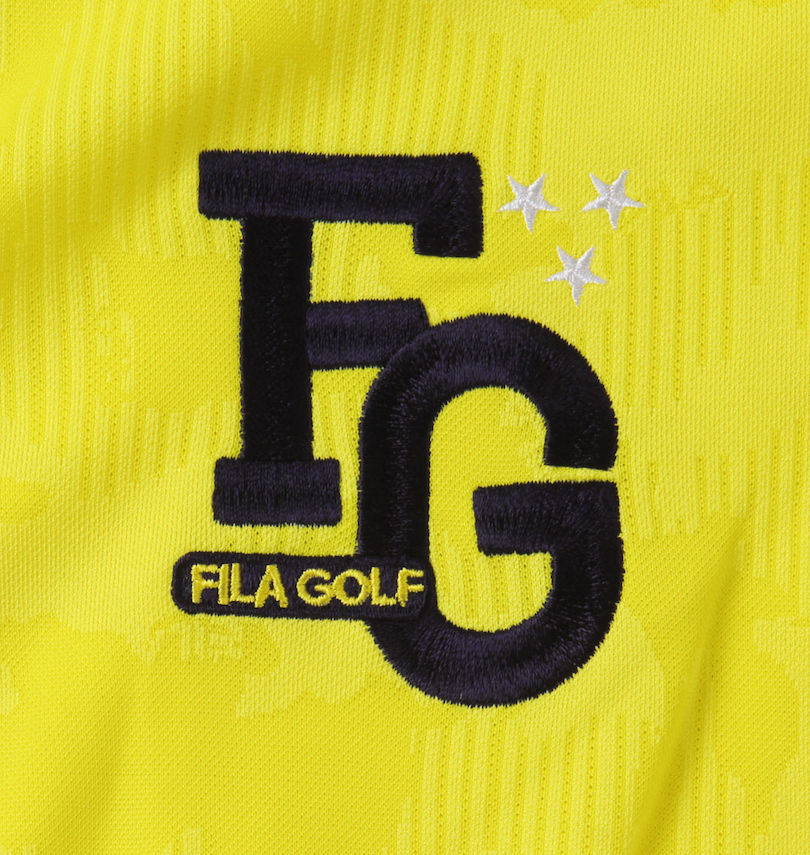 大きいサイズ メンズ FILA GOLF (フィラゴルフ) ジャガードハーフジップ半袖シャツ 刺繍