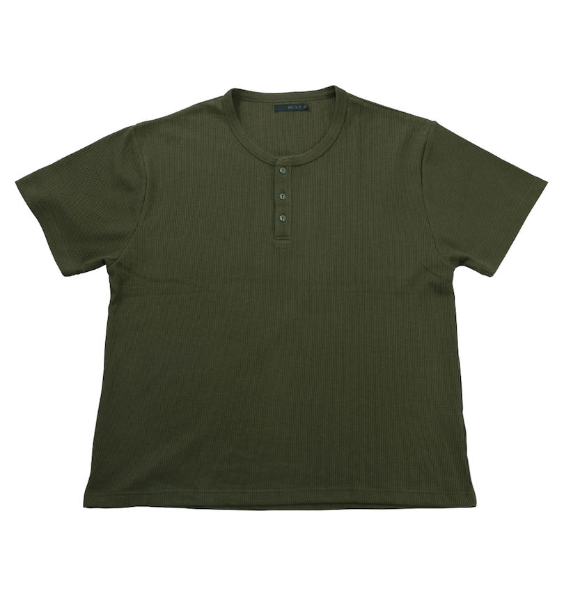 大きいサイズ メンズ Mc.S.P (エムシーエスピー) ワッフルヘンリーネック半袖Tシャツ
                        
