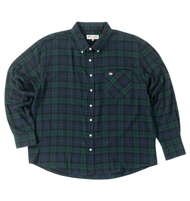 大きいサイズ メンズ H by FIGER (エイチバイフィガー) 両面起毛ネルチェック長袖B.Dシャツ
                        